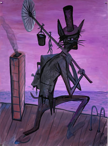 Cat on Rooftop Purple • Rick Prol