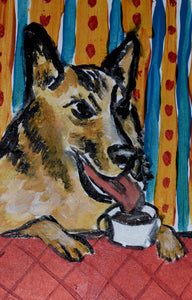 German Shepherd at the Coffee Shop • Jay Schmetz