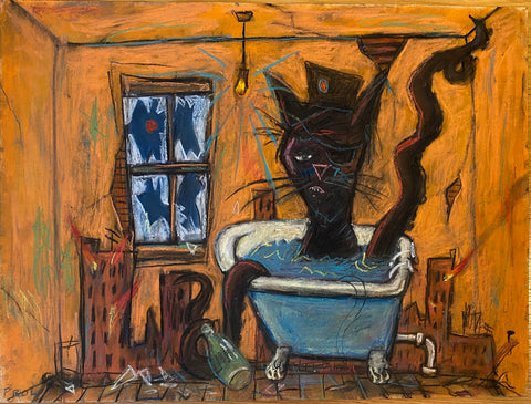 Cat O'Puss Bathing  • Rick Prol