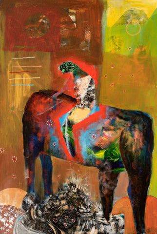 Leopard-petting-headless-horse-This-is-his-measure • Jesse Reno